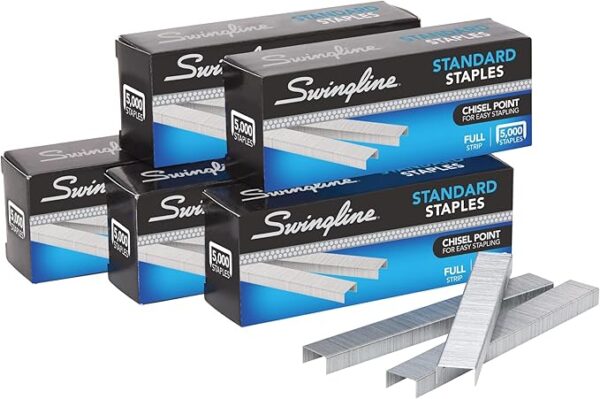 Swingline S.F. 1 Standard Staples, Standard Point, 1/4", Full Strip, Box Of 5,000