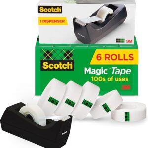 Scotch Magic 810 Tape Value Pack, 3/4" x 1000", Clear, Pack Of 6 Rolls