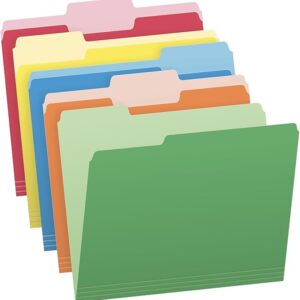 File Folders, 1/3 Cut Tab, Assorted Position, Letter Size, Assorted Color, Box of 100