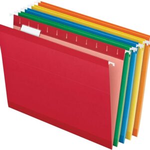 Hanging Folder, Letter Size, 1/5-Cut Tab, Assorted Colors, 25/Box