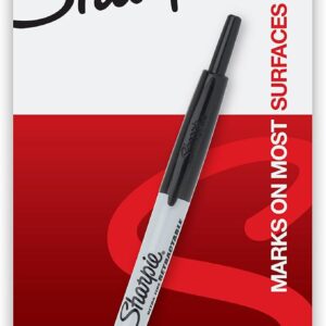 Retractable ultra-fine point marker, Black, Pack of 12