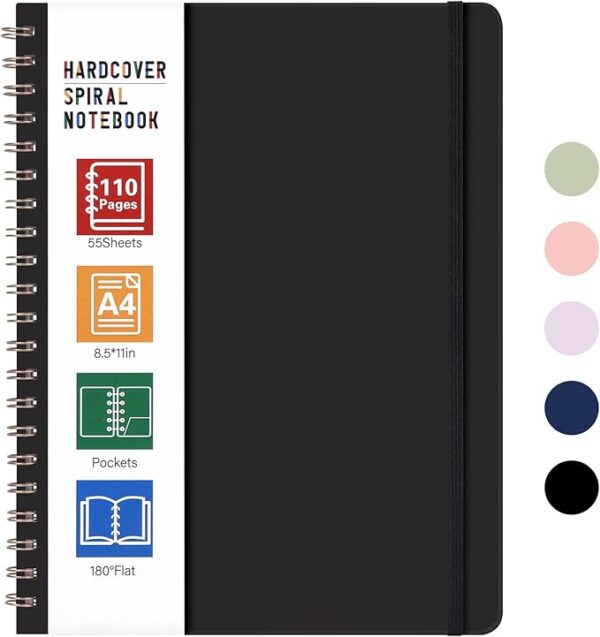 Business Notebook, hardcover, wirebound, 8.5"x11" perforated sheets