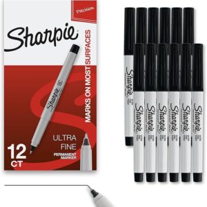 Permanent Ultra-Fine Point Marker, Black, Pack Of 12