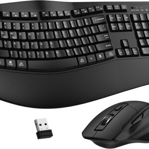 Wireless Wave Keyboard and Mouse Combo, 2.4 GHz Frequency / 30 ft Wireless Range, Black
