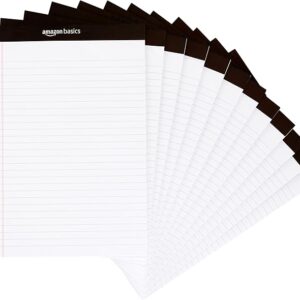 Perforated Writing Pads, Wide/Legal Rule, 8.5" x 11.75", White, 50 Sheets, Pack Of 12