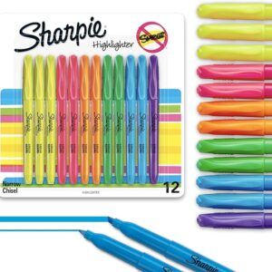 Sharpie Smear Guard Highlighter, Various Colors, Pack of 12