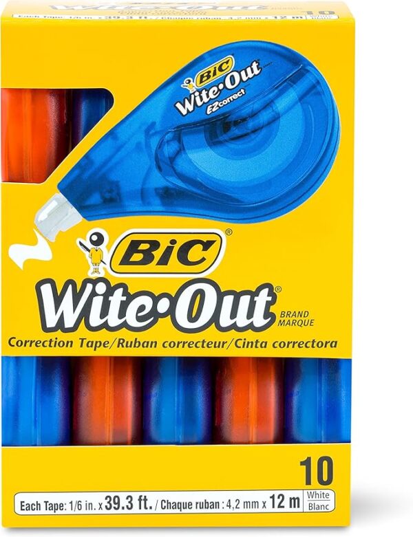 Correction Tape 1/6" x 394", White, Pack of 10