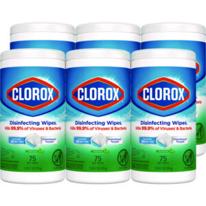 Clorox Disinfecting Wipes, Fresh Scent, 75 Wipes/Canister, 6 Canisters per Carton